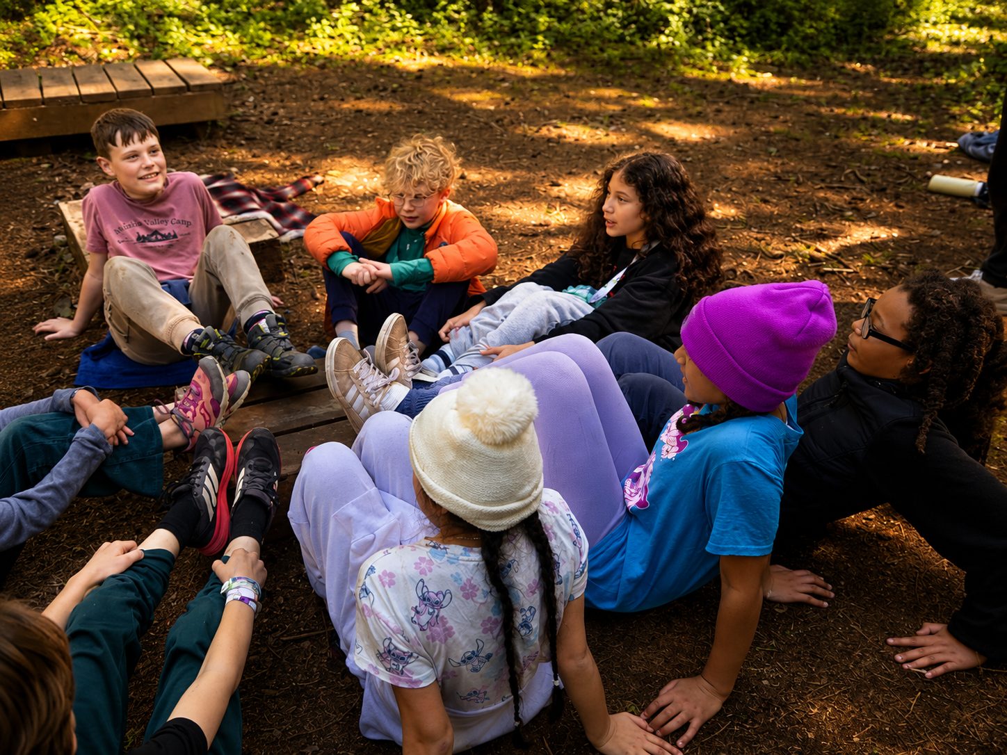 Students playing a team game together on the field
